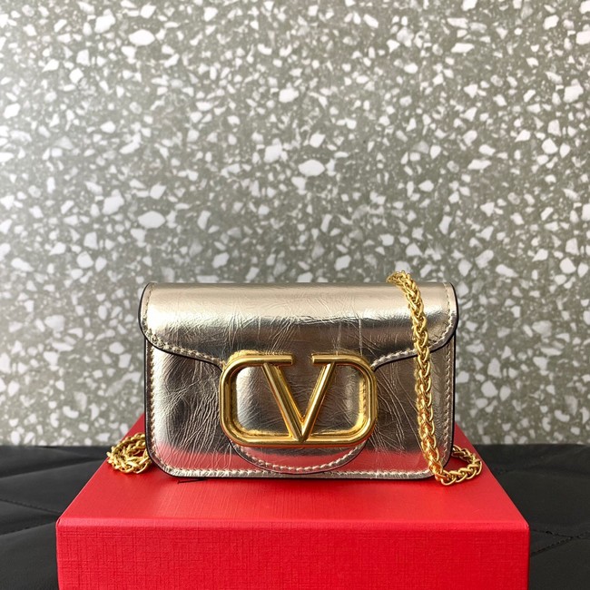 VALENTINO LOCO calf leather chain nano XLI16 silver