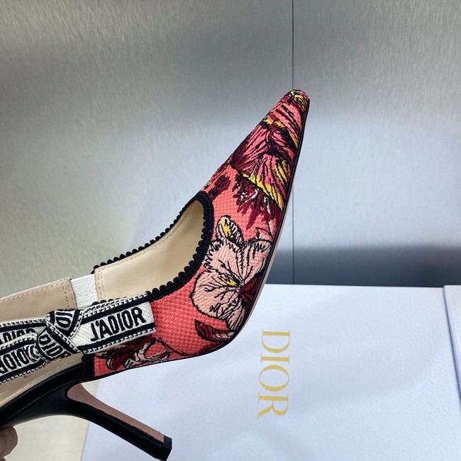 JADIOR SLINGBACK PUMP Embroidered Cotton 93526-1