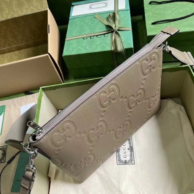 Gucci JUMBO GG MEDIUM MESSENGER BAG 696009 Taupe