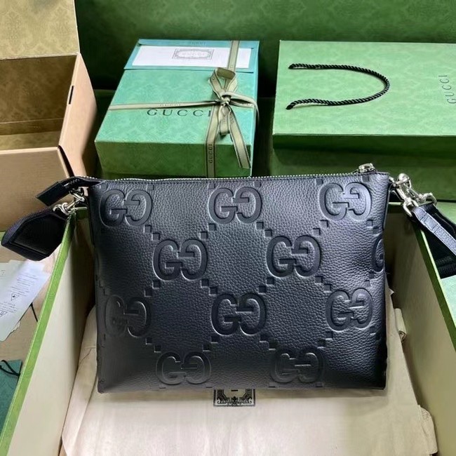 Gucci JUMBO GG MEDIUM MESSENGER BAG 696009 black