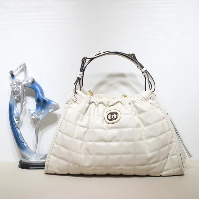 GUCCI DECO MEDIUM TOTE BAG 746210 WHITE