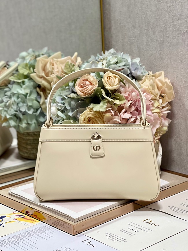 MEDIUM DIOR KEY BAG Dusty Ivory Box Calfskin M1843OBEQ