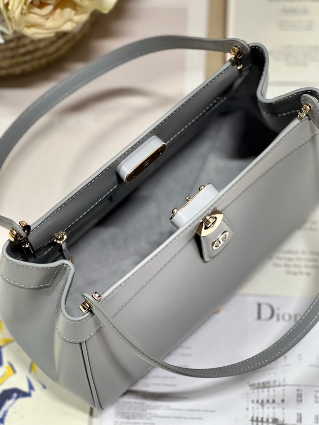 MEDIUM DIOR KEY BAG gray Box Calfskin M1843OBEQ