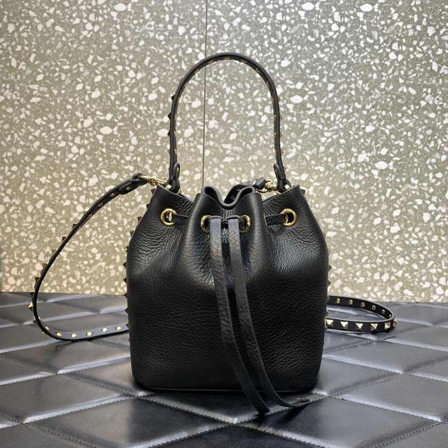 VALENTINO VLOGO SIGNATURE Lambskin nano Bucket Bag 0319 black