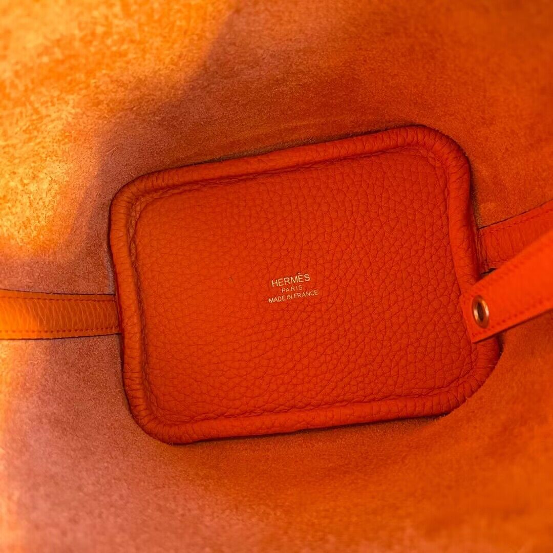 Hermes Mini Picotin 14 Lock Bags Original Togo Leather PL5302 Orange