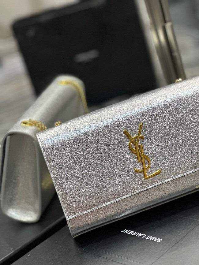 SAINT LAURENT KATE CHAIN WALLET 742833 Silver