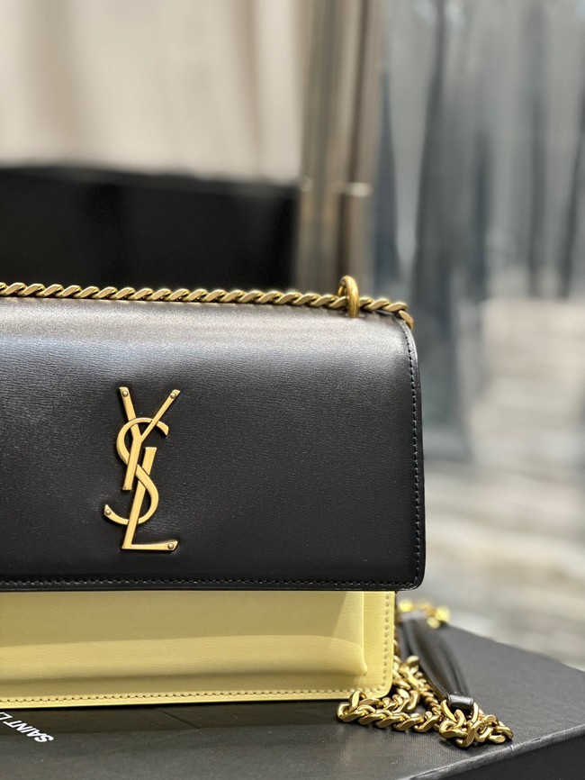 SAINT LAURENT SUNSET MEDIUM IN SMOOTH LEATHER 422906  black&yellow