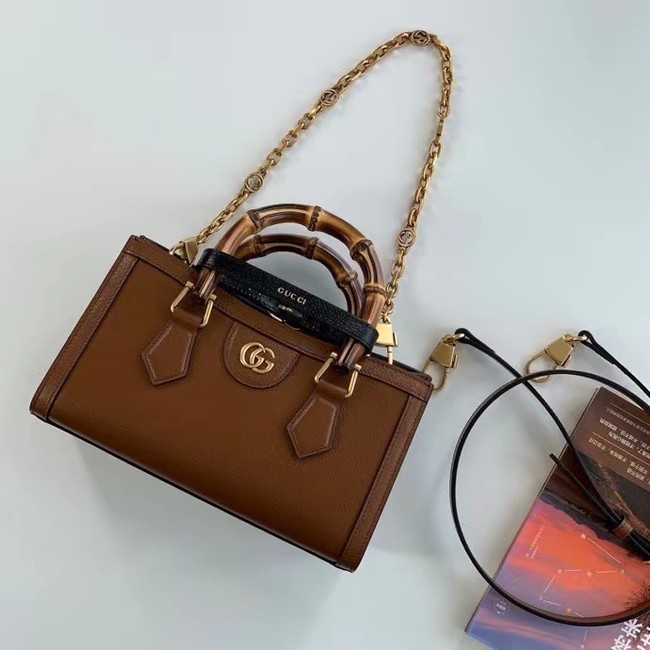 GUCCI DIANA SMALL SHOULDER BAG 735153 Brown