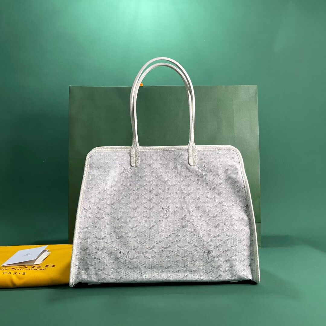 Goyard Hardy 2 Original Calfskin Leather Pet Bag 20299 White