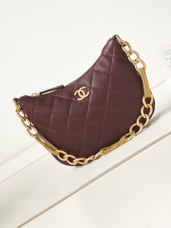 CHANEL HOBO HANDBAG AS4220 Wine