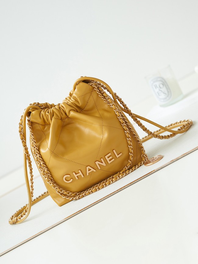 CHANEL 22 MINI HANDBAG AS3980 YELLOW