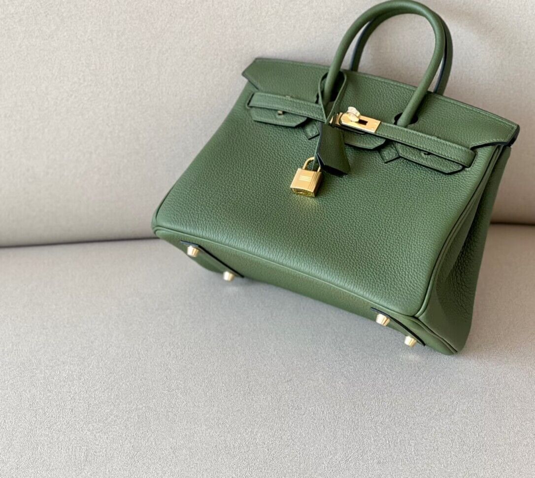 Hermes Birkin 25CM Bag Original Togo Leather 17888 Green