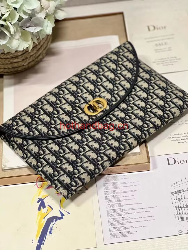 30 MONTAIGNE AVENUE POUCH WITH FLAP Blue Dior Oblique Jacquard S2191UTZQ