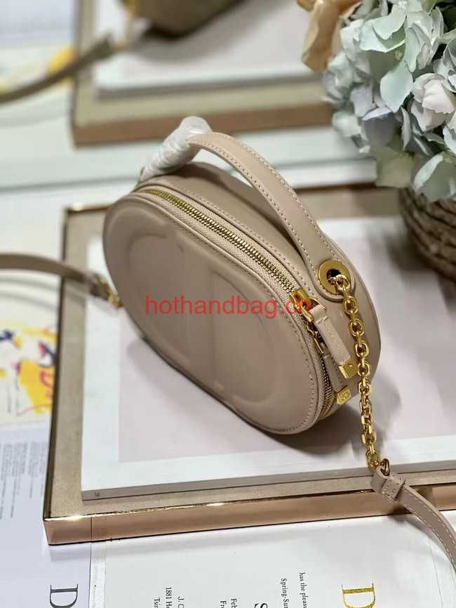 CD SIGNATURE OVAL CAMERA BAG Caramel Beige Calfskin with Embossed CD Signature S2201UMFV