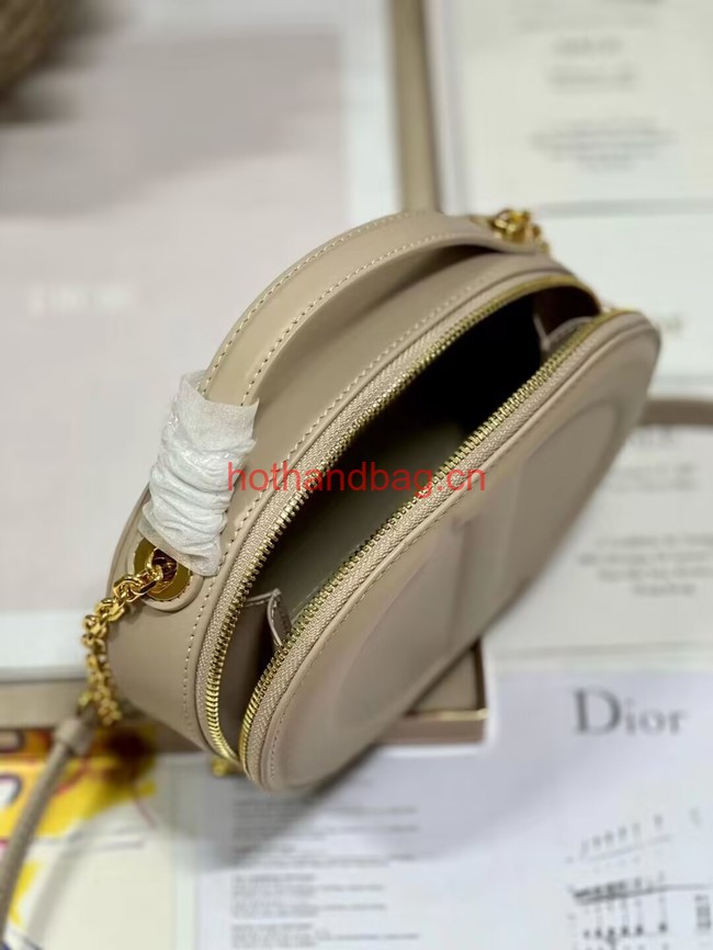 CD SIGNATURE OVAL CAMERA BAG Caramel Beige Calfskin with Embossed CD Signature S2201UMFV