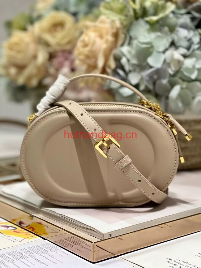 CD SIGNATURE OVAL CAMERA BAG Caramel Beige Calfskin with Embossed CD Signature S2201UMFV