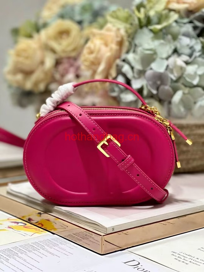 CD SIGNATURE OVAL CAMERA BAG Rani Pink Calfskin with Embossed CD Signature S2201UMFV