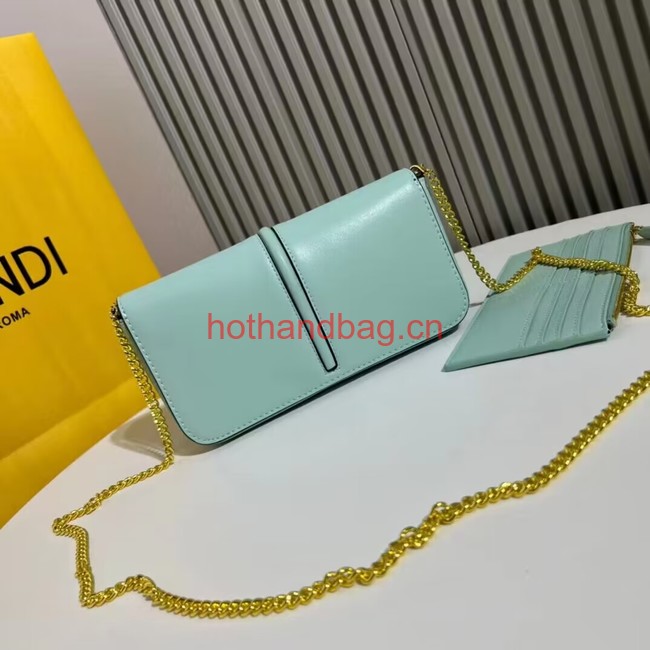 Fendi small smooth leather bag F1225 sky blue