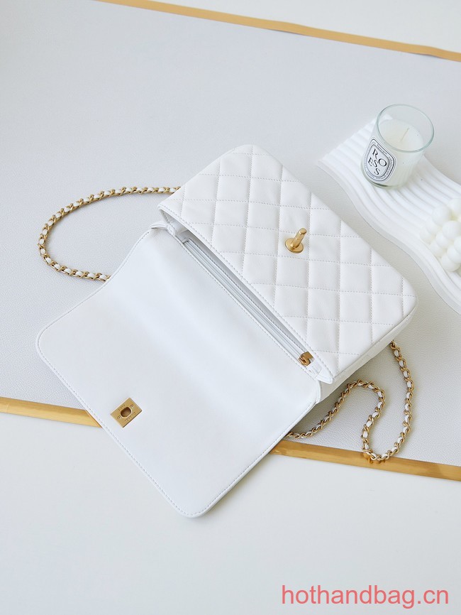 Chanel SMALL FLAP BAG WITH TOP HANDLE AS4232 white