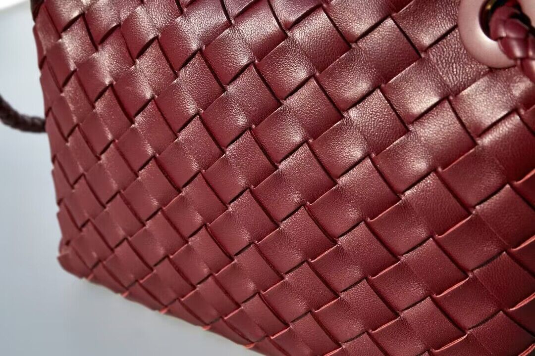 Bottega Veneta Andiamo Small Intrecciato Leather Tote 743572 Wine