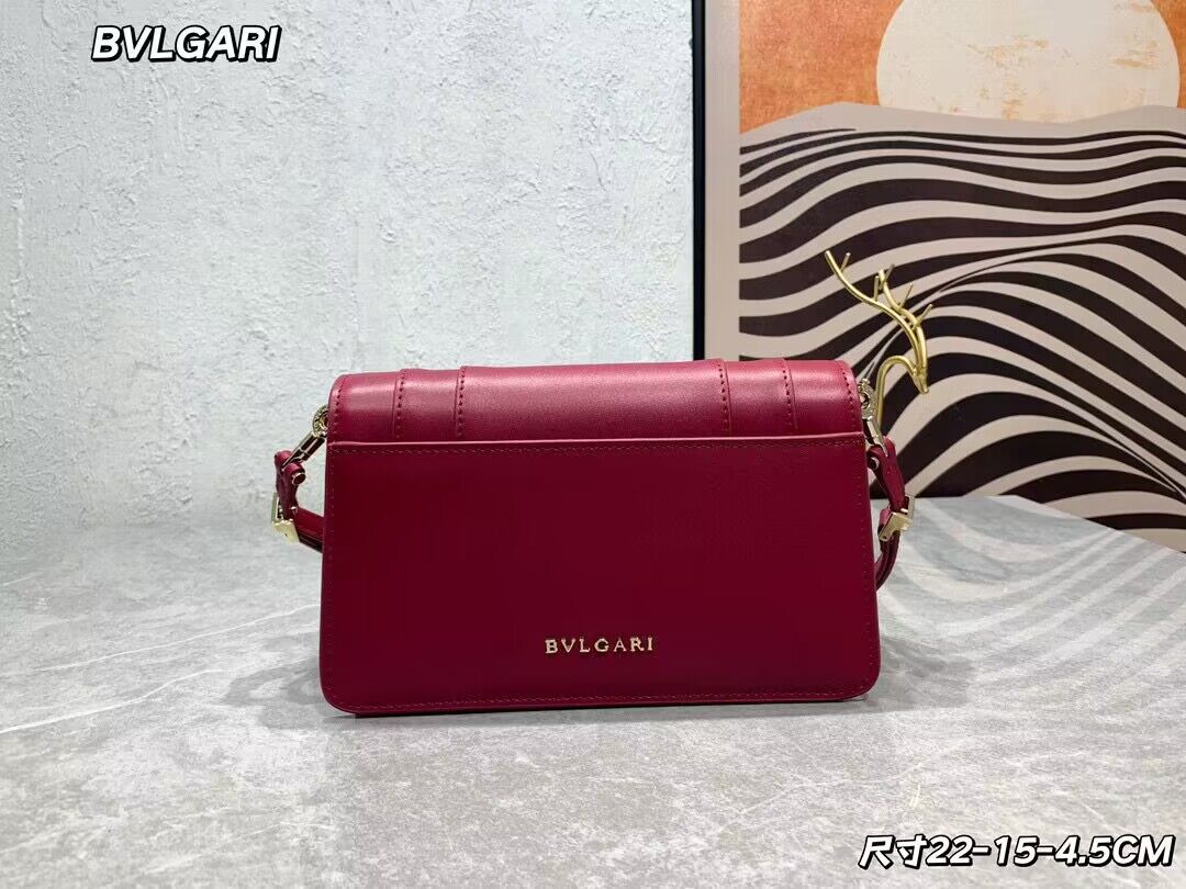 Bvlgari Serpenti Forever leather crossbody bag 289676 Red