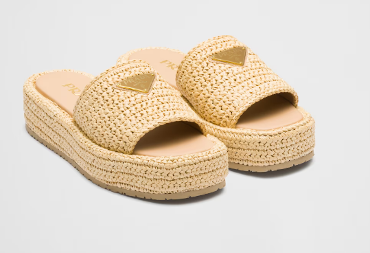 Prada Crochet flatform slides 93590-4