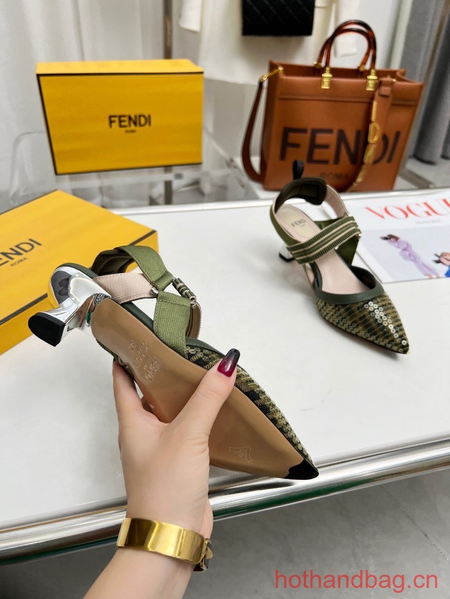 Fendi Colibri mesh high-heeled slingbacks 93615-3