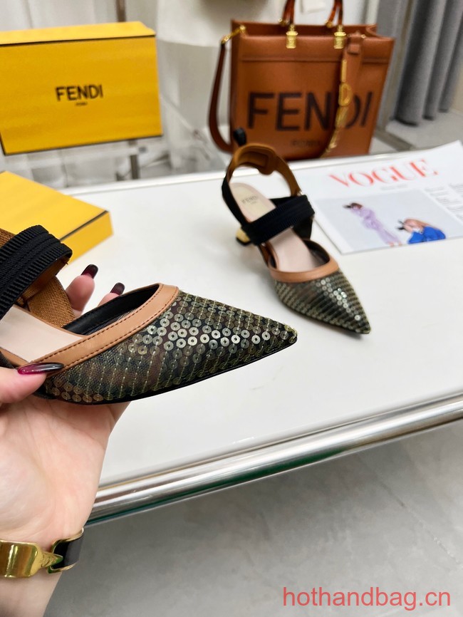 Fendi Colibri mesh high-heeled slingbacks 93615-4