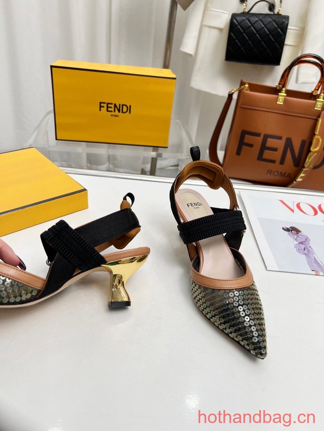 Fendi Colibri mesh high-heeled slingbacks 93615-4