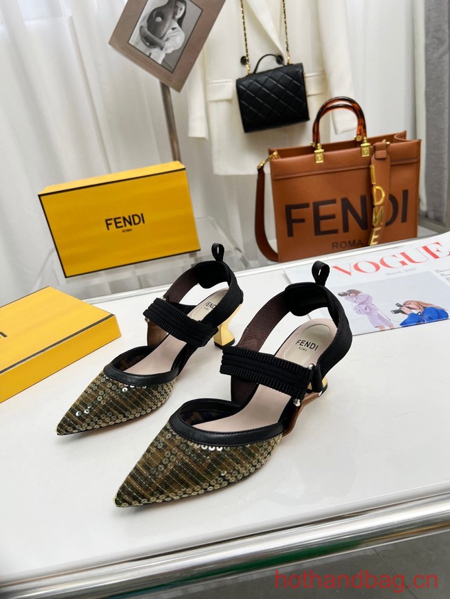 Fendi Colibri mesh high-heeled slingbacks 93615-5