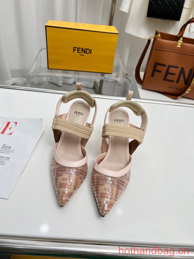 Fendi Colibri mesh high-heeled slingbacks 93616-2