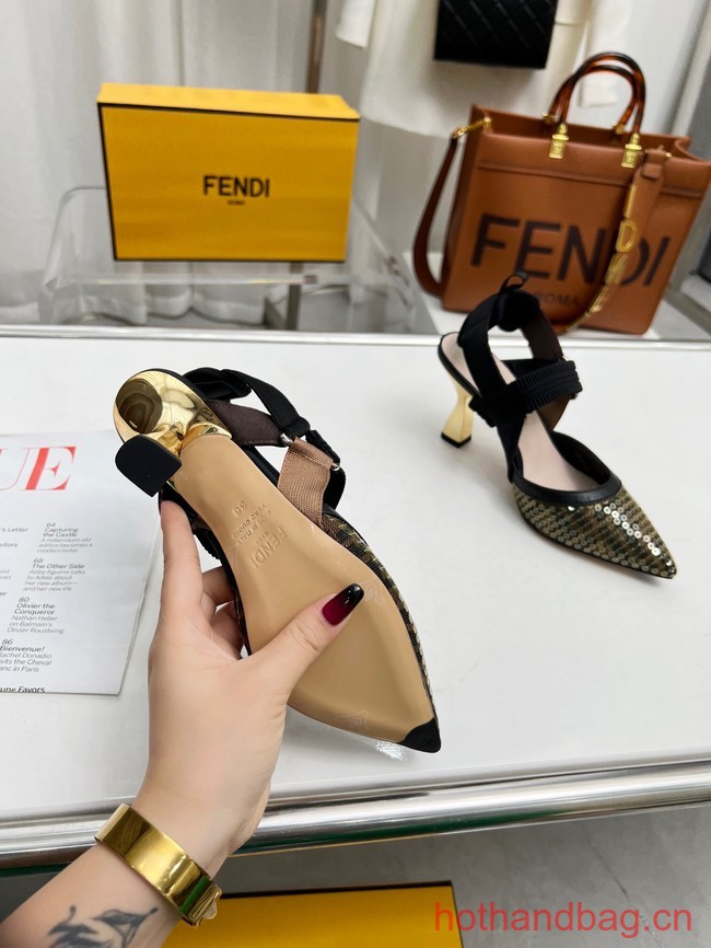 Fendi Colibri mesh high-heeled slingbacks 93616-5