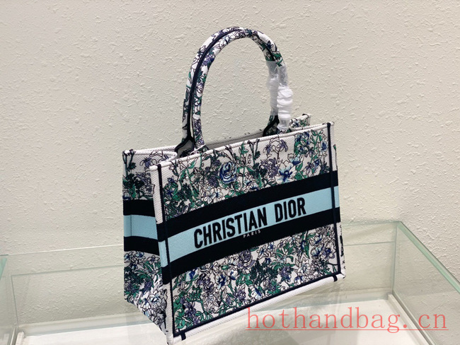 MEDIUM DIOR BOOK TOTE  Multicolor Florilegio Embroidery M1296ZEMF-3