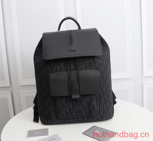 DIOR BACKPACK Black Dior Oblique Jacquard and Black Grained Calfskin CM1062A