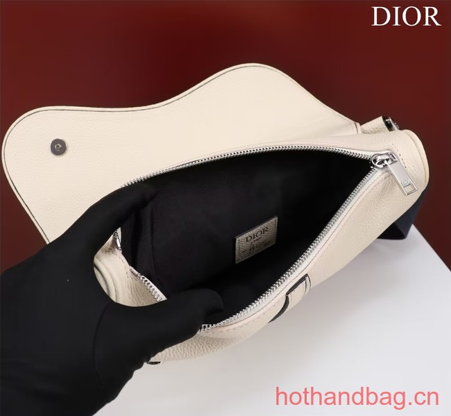 Dior Essentials SADDLE BAG Grained Calfskin 1ADPO093G WHITE