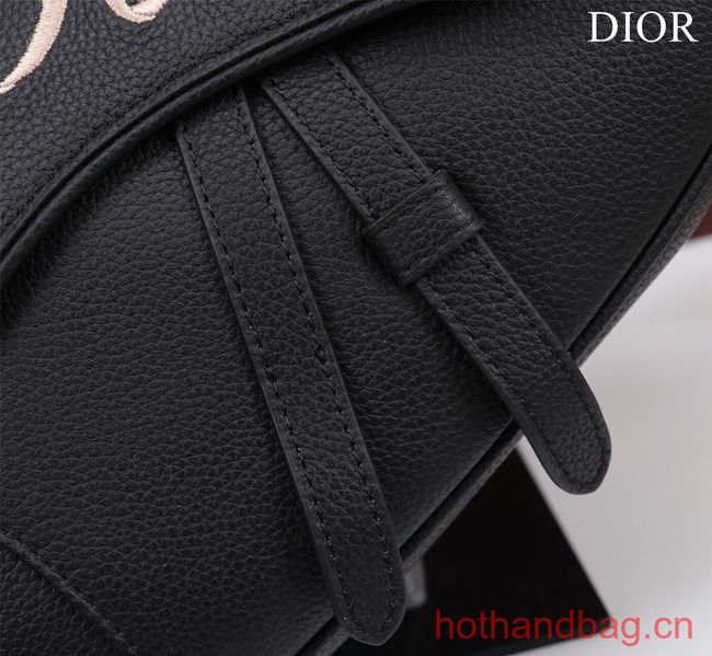 Dior Essentials SADDLE BAG Grained Calfskin 1ADPO093G BLACK