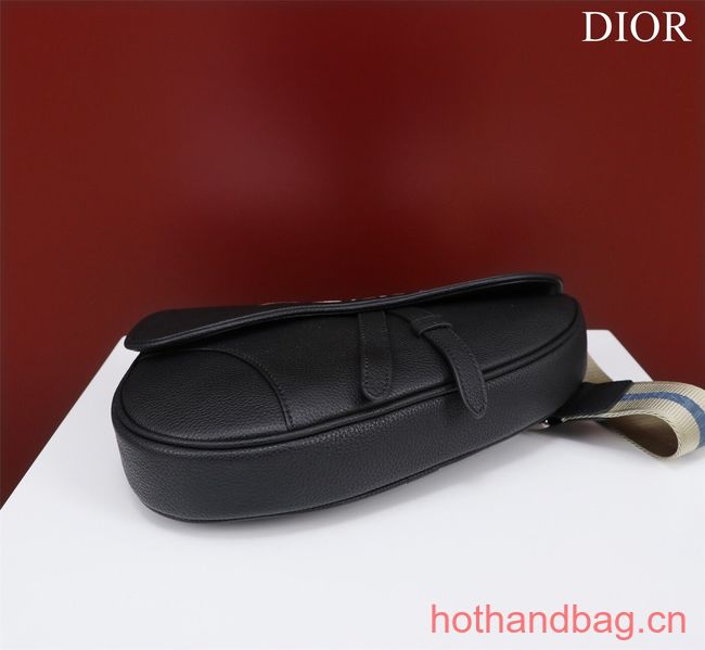 Dior Essentials SADDLE BAG Grained Calfskin 1ADPO093G BLACK