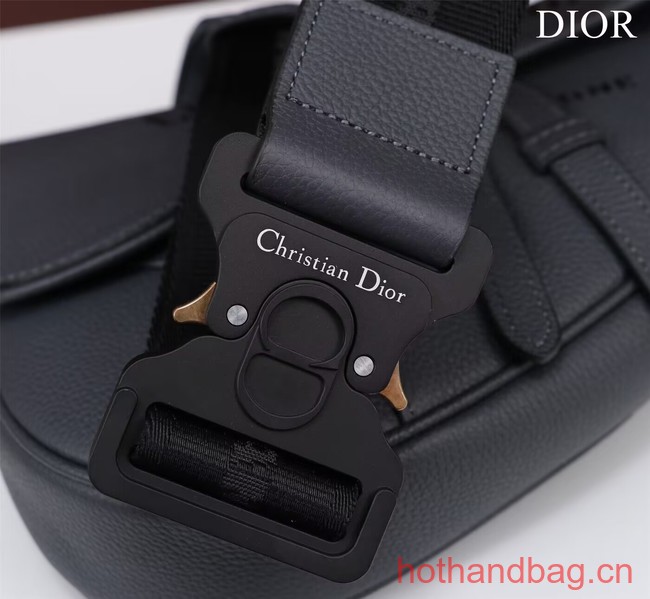 Dior Essentials SADDLE BAG Grained Calfskin 1ADPO093f-1 dark gray