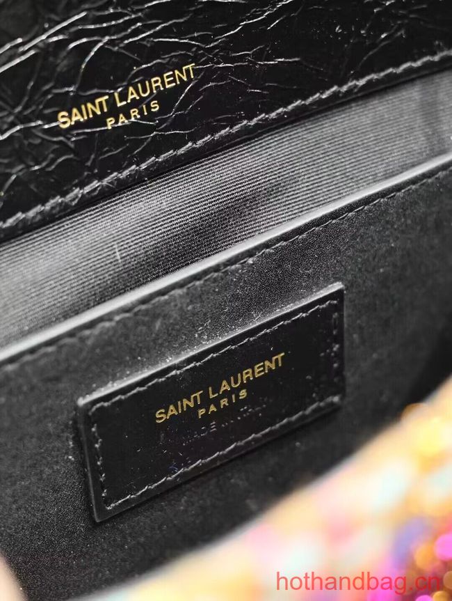 SAINT LAUREN NIKI SMALL CHAIN BAG IN Tweed LEATHER 933151 Rainbow