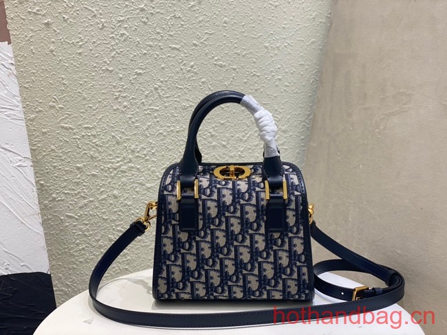 DIOR MEDIUM BOSTON BAG Box Oblique Jacquard M8675 blue