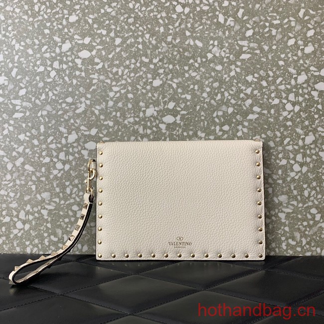 VALENTINO GARAVANI ROCKSTUD Clutch 0P87 white