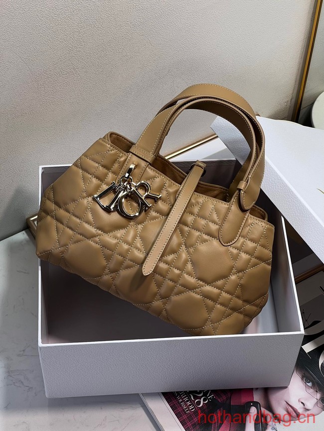 SMALL DIOR TOUJOURS BAG Medium Tan Macrocannage Calfskin M2822O