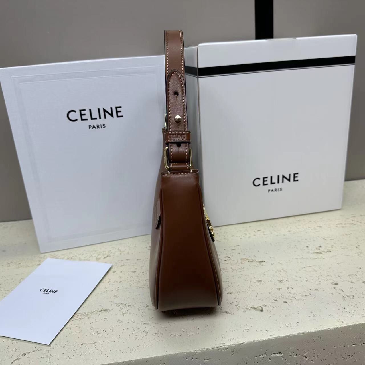 Celine AVA BAG IN SMOOTH CALFSKIN VINTAGE 114493 Brown