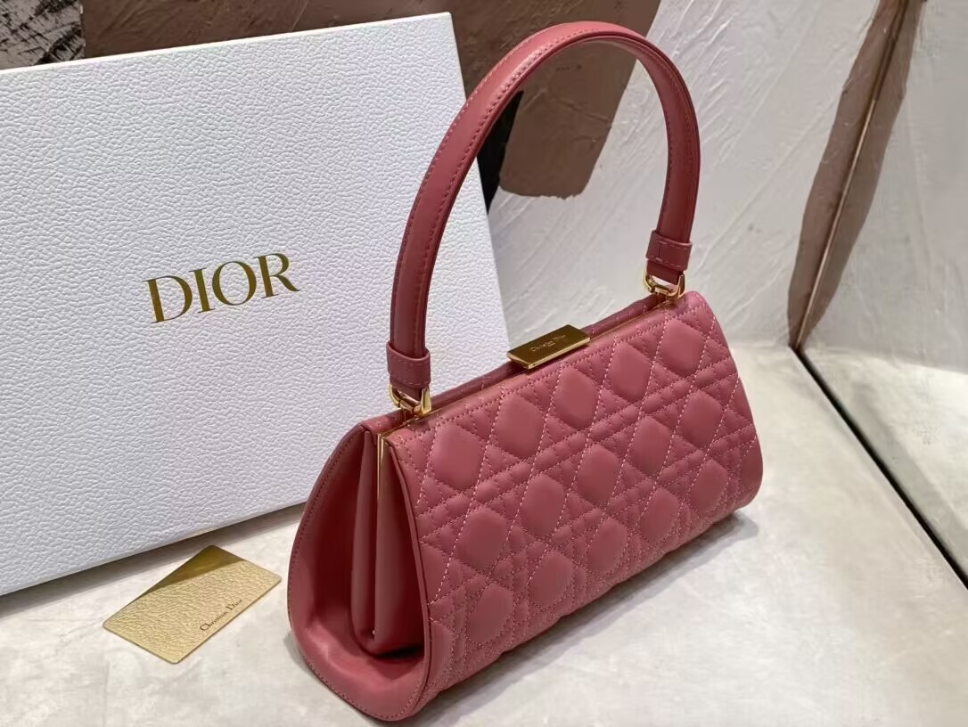 DIOR CARO COLLE NOIRE CLUTCH Cannage Lambskin C0688 pink