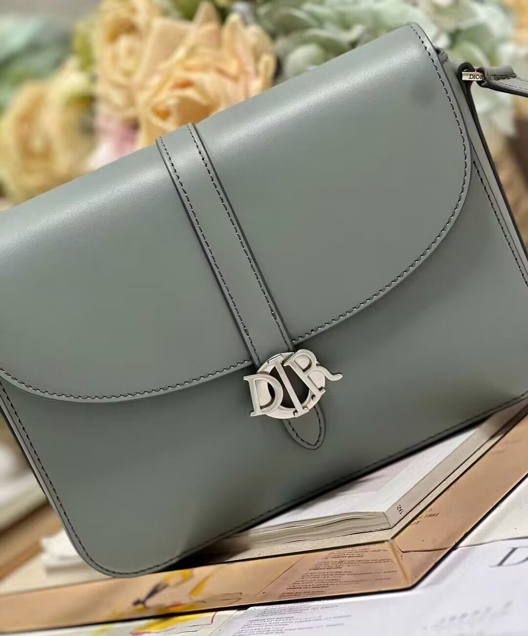 DIOR Calfskin Shoulder Bag C0561 gray