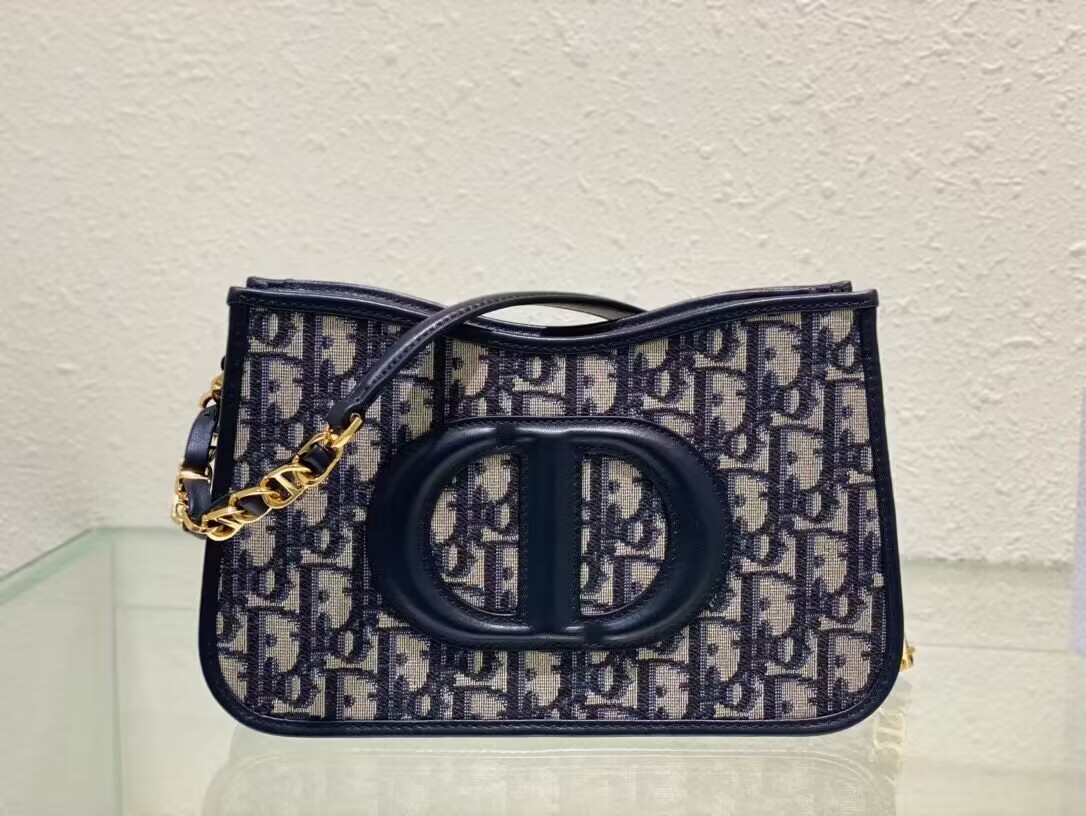 Dior CD SIGNATURE HOBO MINI BAG Blue Dior Oblique Jacquard S2213UTZ