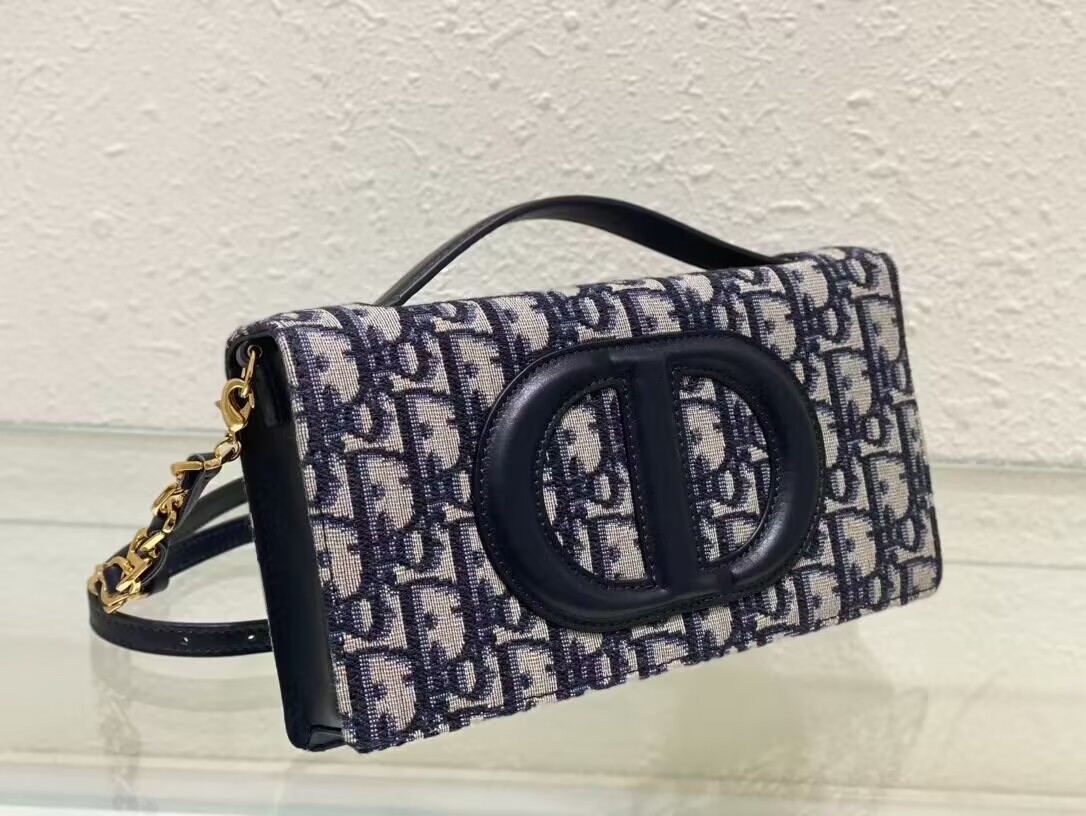 Dior CD SIGNATURE MINI BAG Blue Oblique Jacquard S2209U