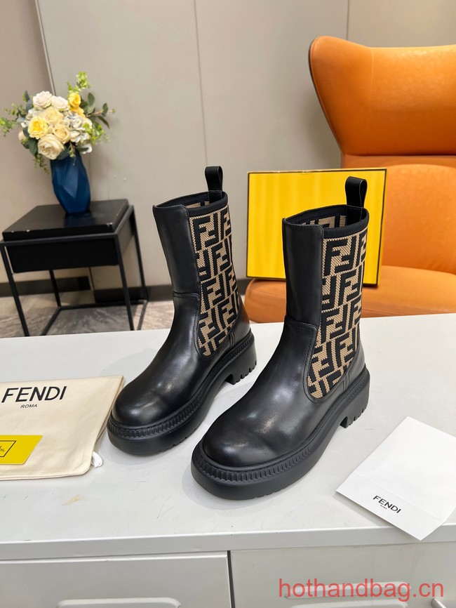 Fendi graphy leather biker boots 93705-1