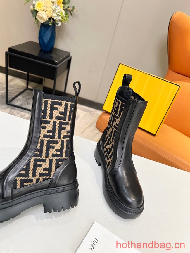 Fendi graphy leather biker boots 93705-4