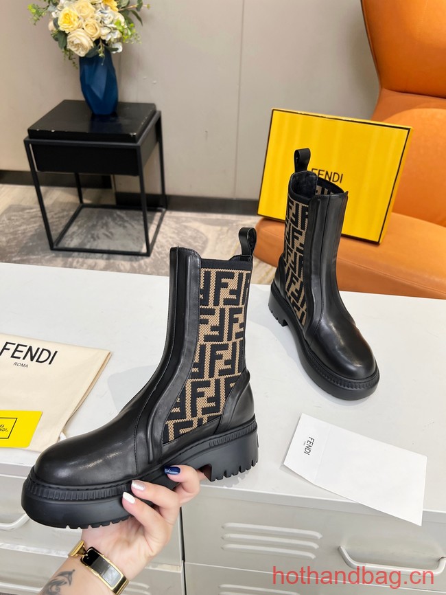 Fendi graphy leather biker boots 93705-4